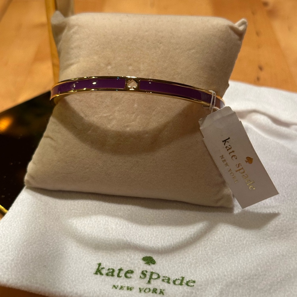 NWT Purple and Gold Kate Spade Bracelet Bangle + Dustbag
